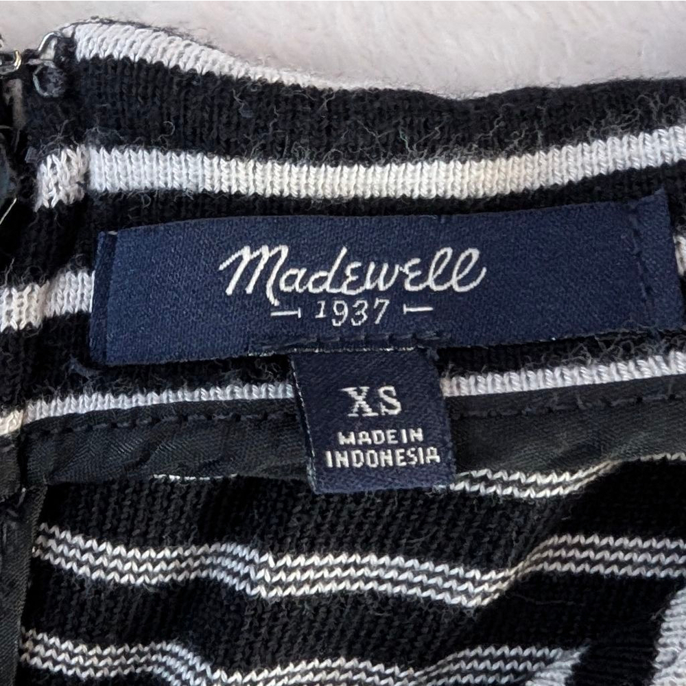 Madewell Black White Striped T-Shirt Dress - XS - Picture 4 of 9